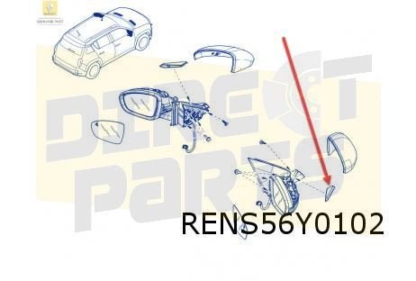 Renault R4 EV (6/25-) zijknipperlicht Rechts (in spiegel) Or, Autos : Pièces & Accessoires, Neuf, -, Renault, -