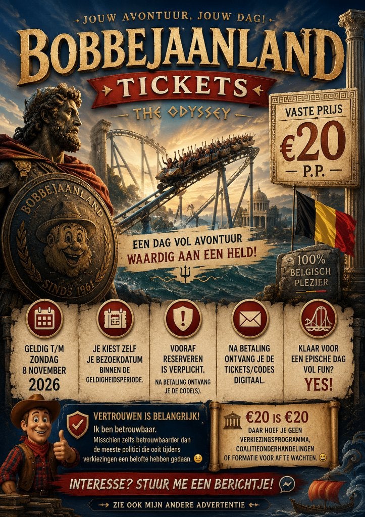 BOBBEJAANLAND TICKETS 101% BETROUWBAAR TURBO REACTIE TERUG, Tickets en Kaartjes, Drie personen of meer, Ticket of Toegangskaart