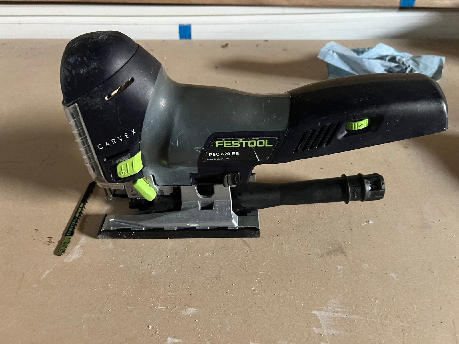 Festool PSC 420 EB wipzaag body., Doe-het-zelf en Bouw, Gereedschap | Zaagmachines, Ophalen, Gebruikt, Decoupeerzaag
