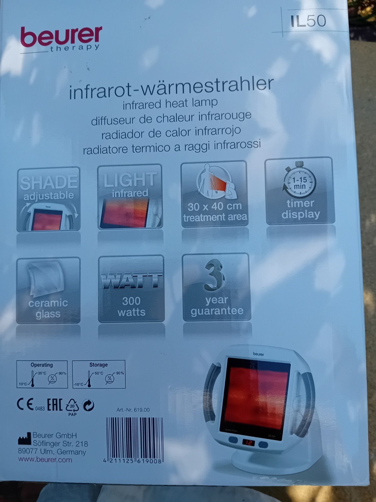 Infraroodlamp beurer IL50 nieuw, Enlèvement