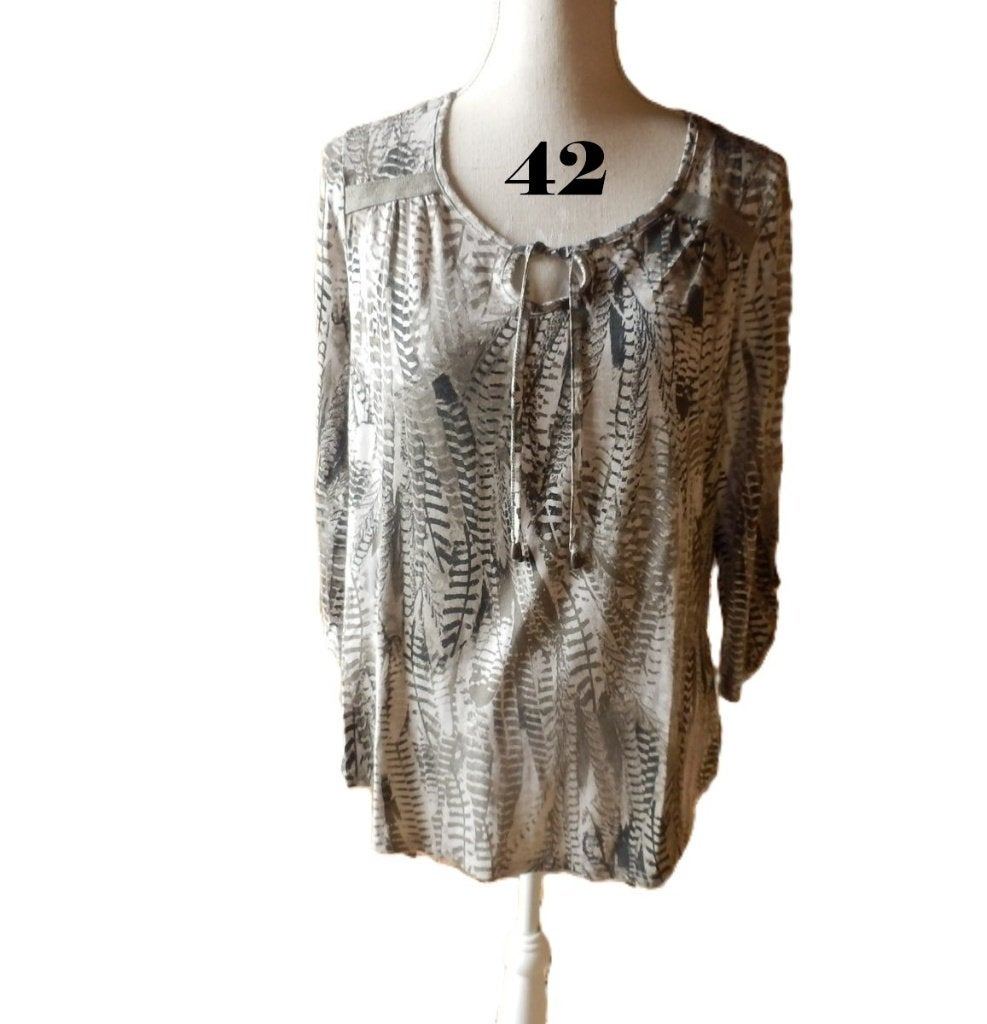 (6) -blouse femme t.42 grise - armand thiery -, Maat 42/44 (L), Ophalen of Verzenden, Zo goed als nieuw, Armand Thiery