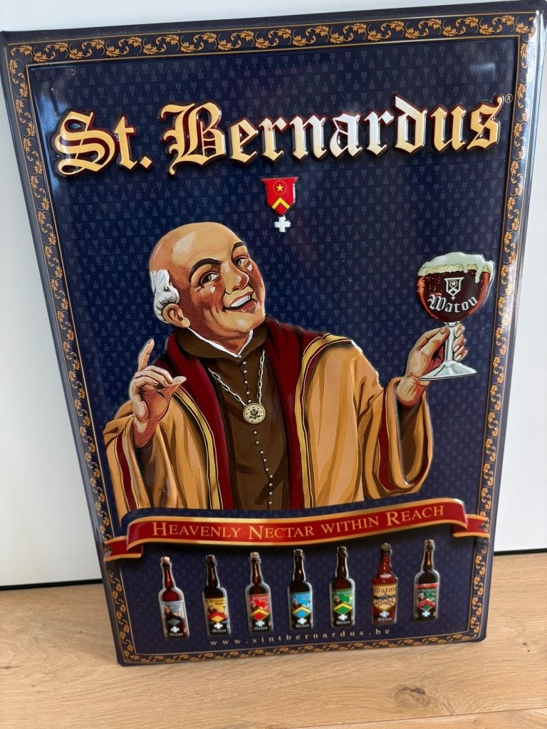 PANNEAU MURAL/PLAQUE MURALE EN MÉTAL ST BERNARDUS, Collections, Enlèvement ou Envoi, Comme neuf, Panneau publicitaire