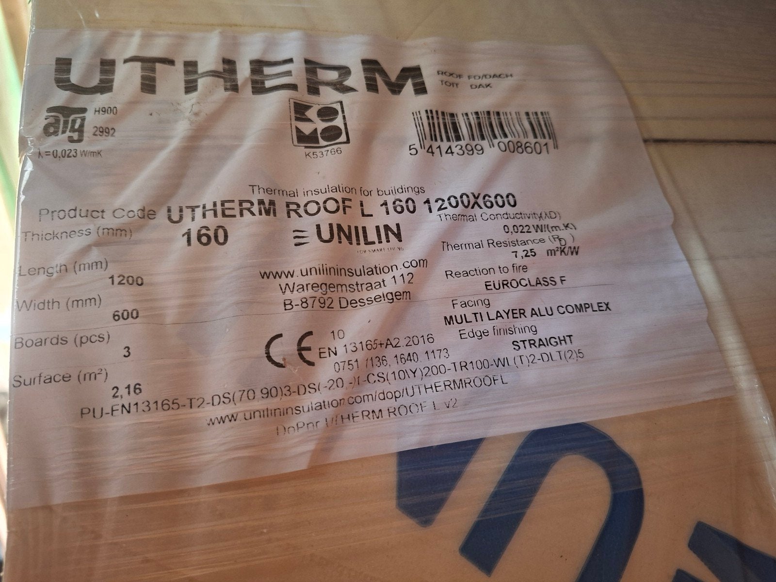 Utherm Roof L 160 1200X600, Bricolage & Construction, Enlèvement