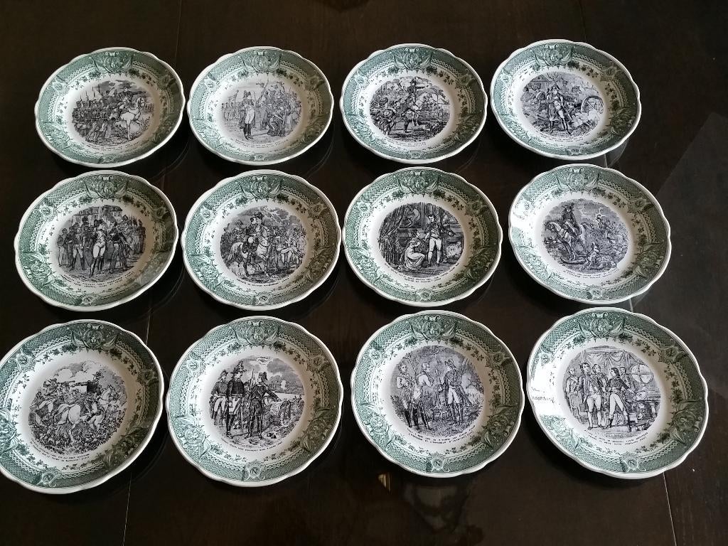 Zeldzame 12-delige Napoleon Bonaparte serie – Sarreguemines, Antiek en Kunst, Ophalen