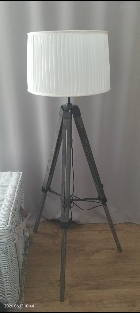 Staanlamp, Ophalen, 100 tot 150 cm, Hout, Landelijk