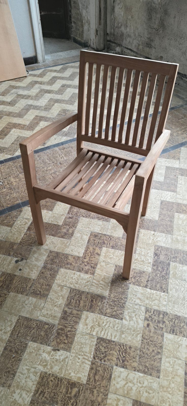 6 chaises en teck, Enlèvement, Neuf, Bois, Empilable