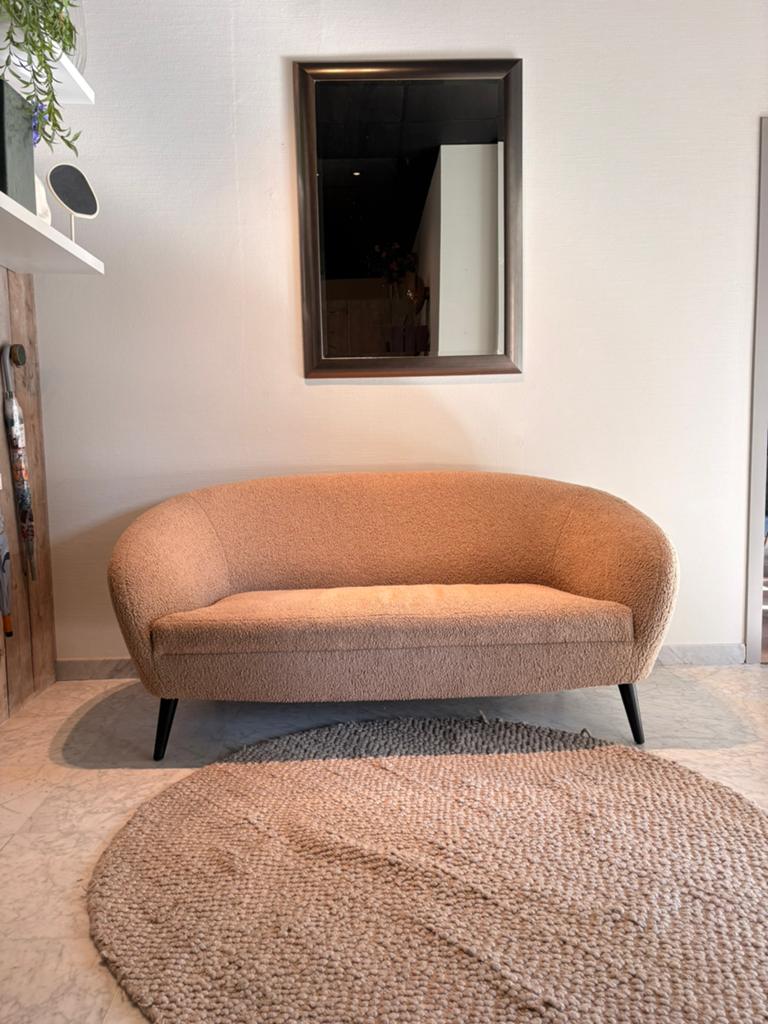 CANAPÉ/2 PLACES — Teddy bouclé camel, 170 cm, Enlèvement