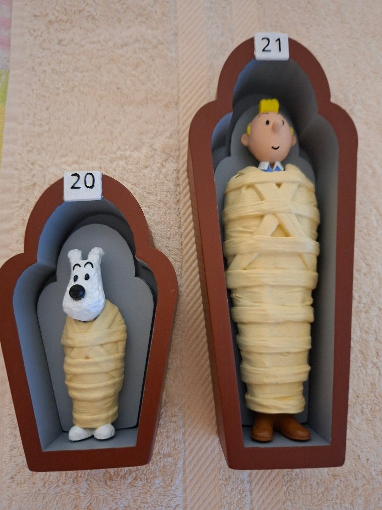 Tintin et Milou dans le sarcophage 20cm., Collections, Enlèvement ou Envoi, Tintin, Neuf, Statue ou Figurine