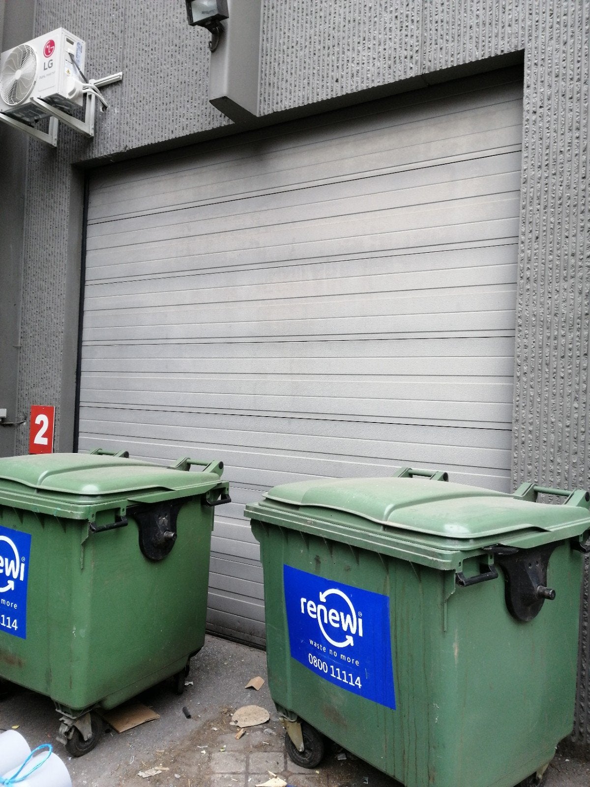 porte / volets sectionnel, Enlèvement