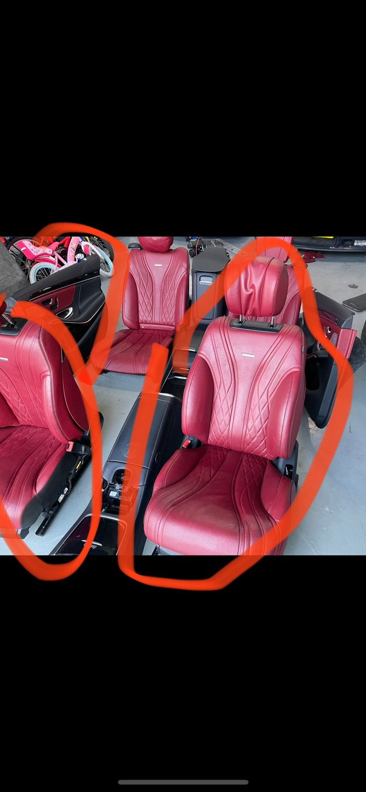 W222 s klasse designo rood leder nappe leder a222 amg s63, Enlèvement