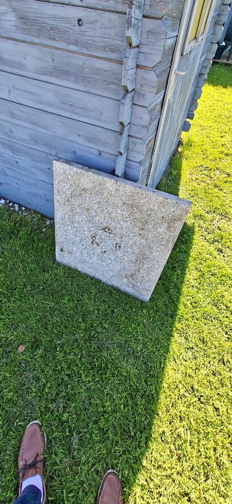 Pied de parasol granit 70x70x5 cm, 70 kg, Enlèvement, Utilisé