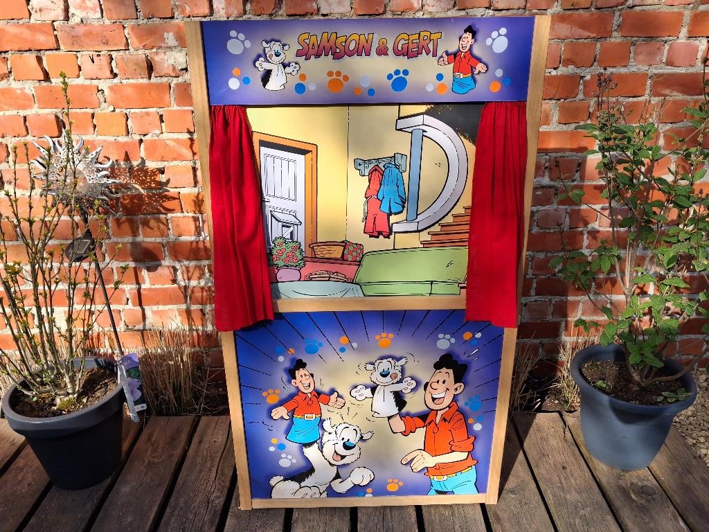 Vintage Samson en Gert poppenkast met poppen, Ophalen, Gebruikt