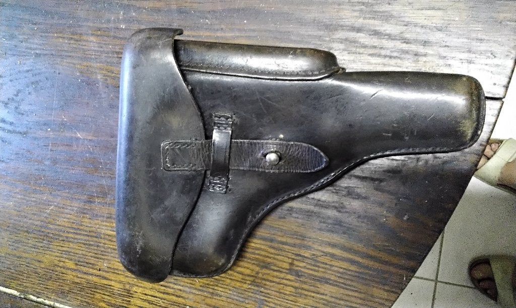 ZWARTE LEREN HOLSTER UIT DE LATE TWEEDE WERELDOORLOG, Ophalen of Verzenden, Overige soorten, Overige typen
