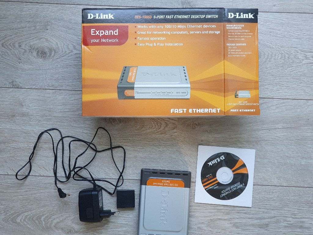 **Ethernet 5-poort switch D-link      *SOLDEN -75%, Computers en Software, Netwerk switches, Ophalen, Gebruikt