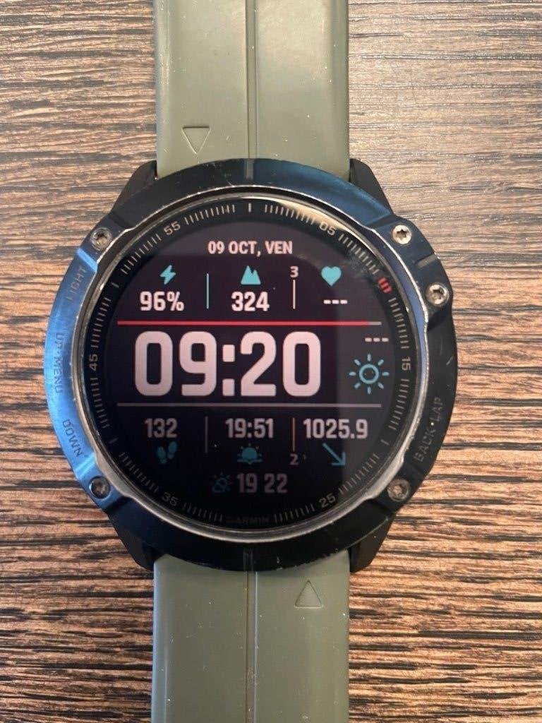 GARMIN Fenix 6X saffier 51 mm horloge, Gebruikt, Garmin, Stappen, Ophalen of Verzenden