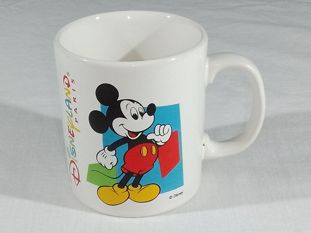 Vintage Disneyland Paris Mickey Mouse Mok – Made in England, Verzamelen, Disney, Ophalen of Verzenden, Mickey Mouse, Gebruikt