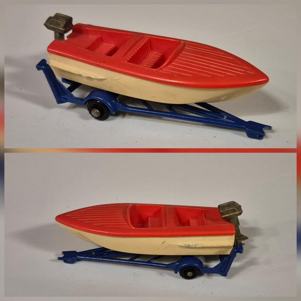 Matchbox Lesney 48-B 1961 Sports Boat & Trailer, Enlèvement ou Envoi, Utilisé, Autres types