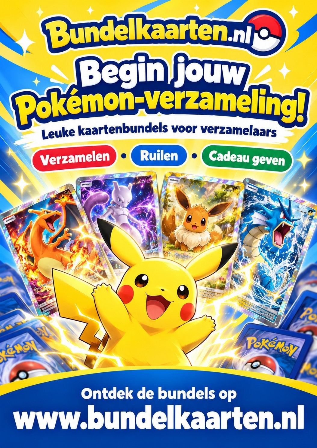 Pokémon kaartenbundels – verzamelen, ruilen & cadeau geven, Ophalen of Verzenden, Zo goed als nieuw, Meerdere kaarten