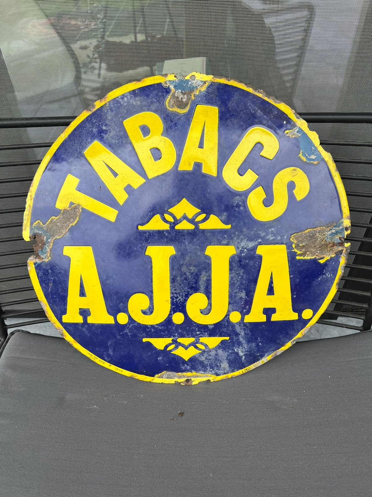 Emaille bord Ajja, Verzamelen, Ophalen, Gebruikt, Reclamebord
