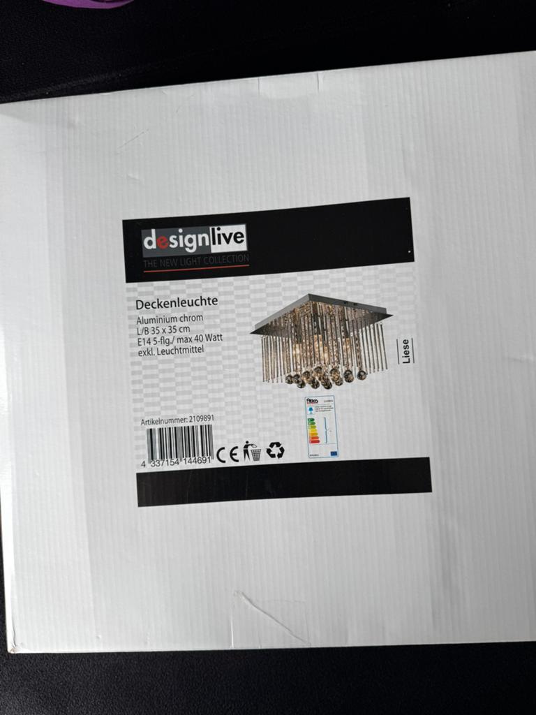 Design plafondlamp nieuw in verpakking 35x35 cm, Ophalen, Nieuw