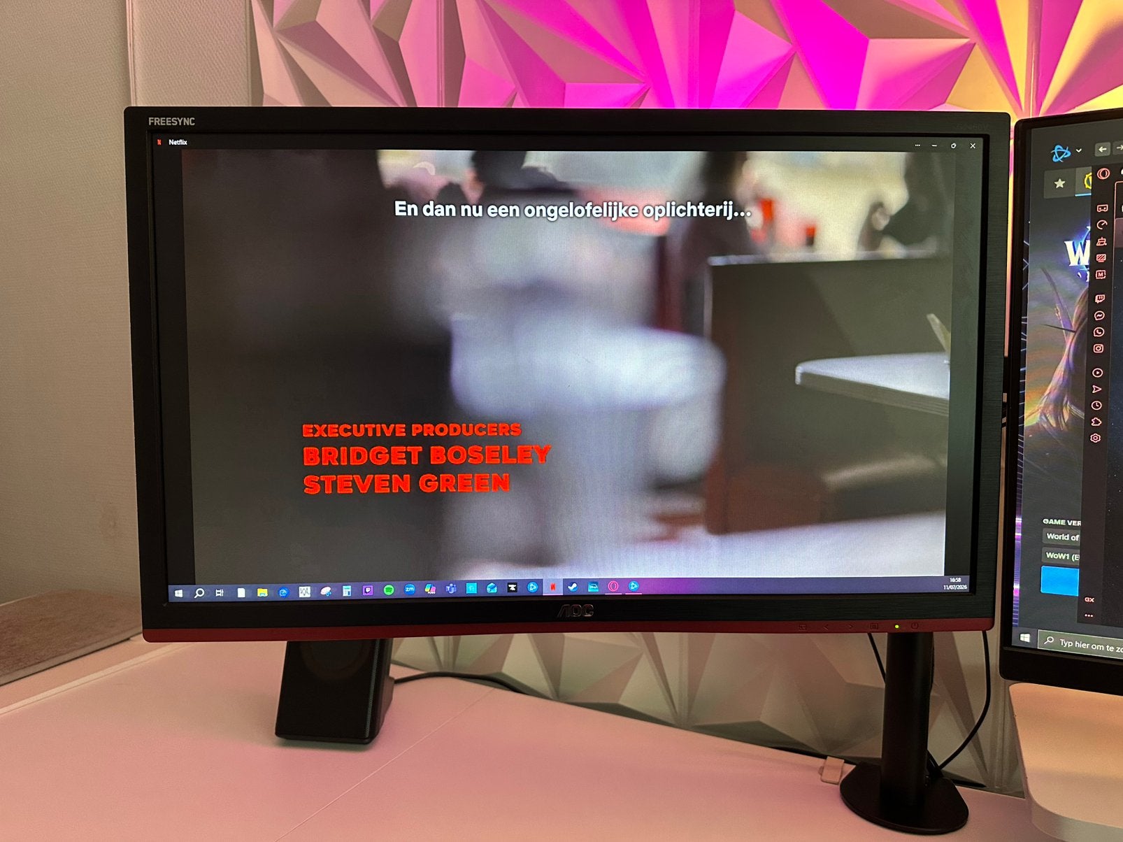 AOC gaming freesync 24 inch, Ophalen, Gebruikt, Ingebouwde speakers, Gaming