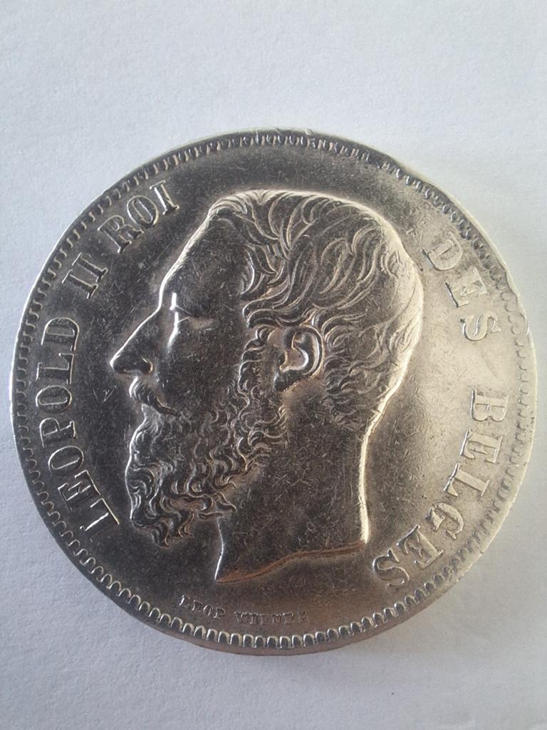 5 francs leopold ii 1865, Enlèvement, Argent