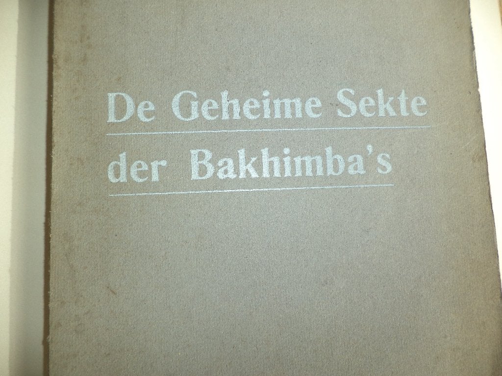1911 CONGO secte secrète des Bakhimbas L Bittremieux SCHEUT, Enlèvement ou Envoi