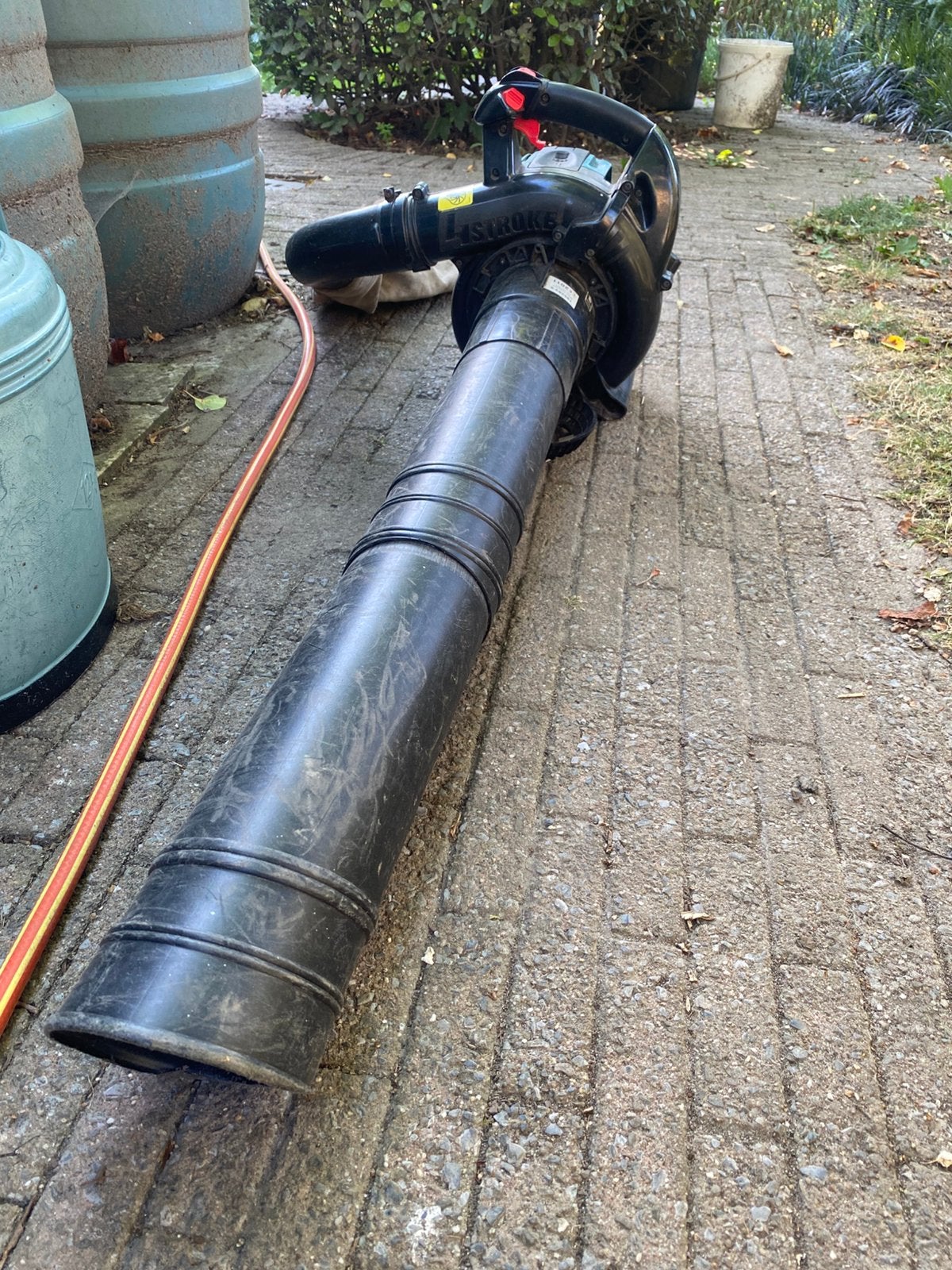 Bladblazer bladzuiger, Tuin en Terras, Bladblazers, Ophalen, Benzine, Gebruikt, Met opvangzak
