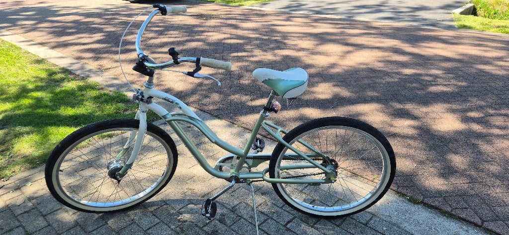 Mooi felt beachcruiser fiets, Fietsen en Brommers, Ophalen, Terugtraprem, Cruiser, Zo goed als nieuw