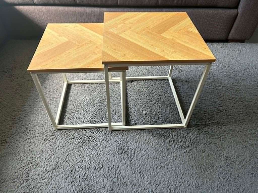 table d salon, Enlèvement, Comme neuf, Carré, Métal