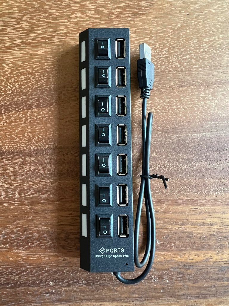 Hub USB 2.0 7 ports avec interrupteurs marche/arrêt Nouveau, Informatique & Logiciels, Enlèvement ou Envoi, Neuf, Hub USB, Portable