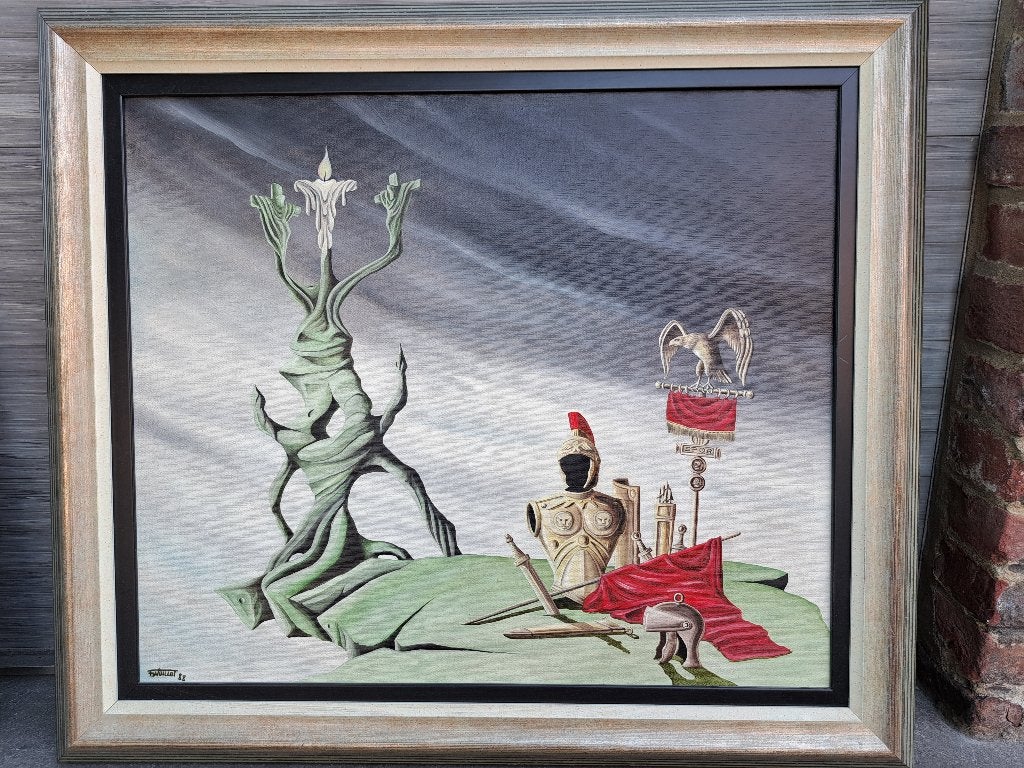 huile sur toile vendredi malsain signe francis wuillot 88, Antiek en Kunst, Ophalen