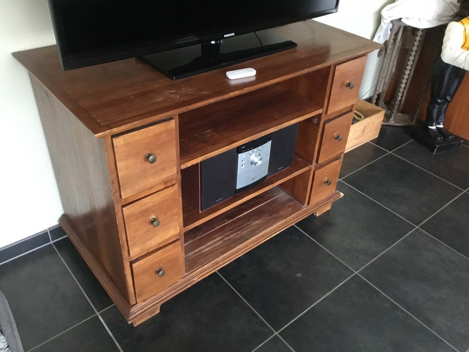 Tv kast, Huis en Inrichting, Ophalen, Gebruikt, 100 tot 150 cm, Koloniaal