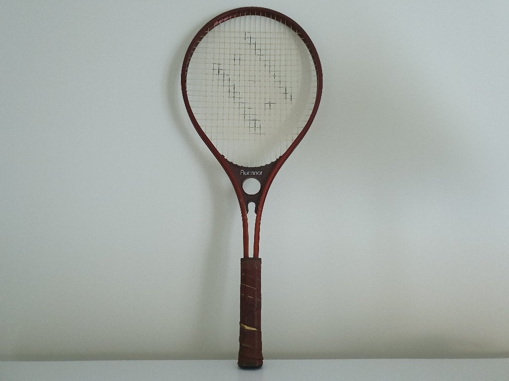 Vintage Rucanor tennisracket met originele hoes, Sport en Fitness, Tennis, Gebruikt, Racket, L3, Ophalen