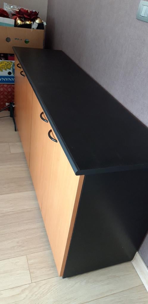 Bureaumeubel, 2 rolkasten met lades, en 2 opbergkasten, Enlèvement, Utilisé