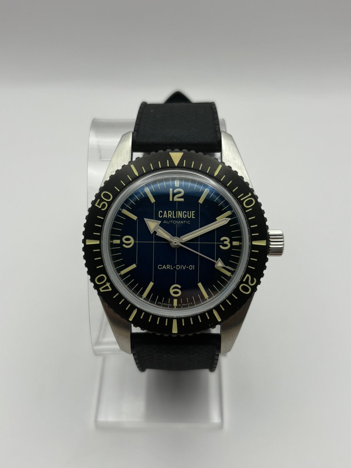 CARLINGUE DIVER 01 BLUE – CT-001-C – AUTOMATIQUE – 200M, Bijoux, Sacs & Beauté, Enlèvement ou Envoi, Comme neuf, Acier, Acier
