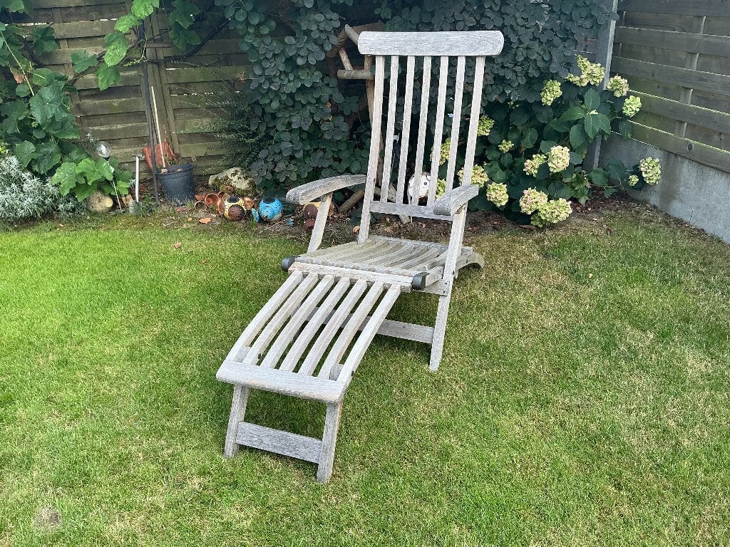 Teak deckchair met ligkussen, Ophalen