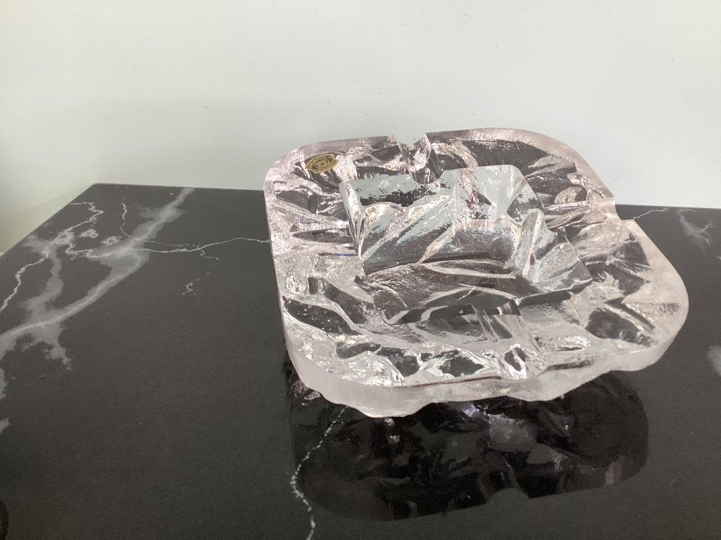 Vide poche / Asbak Icecube Val Saint Lambert. VSL044/BE, Antiek en Kunst, Antiek | Schalen, Ophalen
