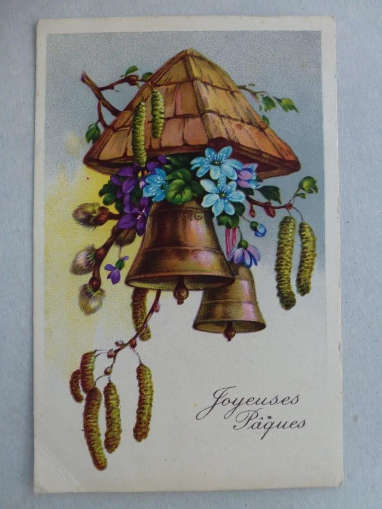 Carte postale ancienne de Pâques Joyeuses Pâques 1938, Enlèvement ou Envoi, 1920 à 1940, Affranchie, (Jour de) Fête