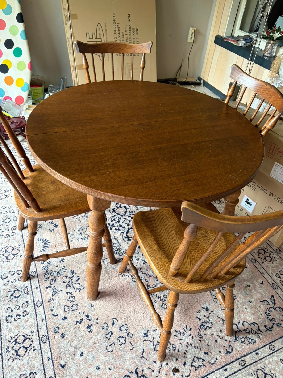 Eiken tafel en stoelen, Enlèvement, Utilisé