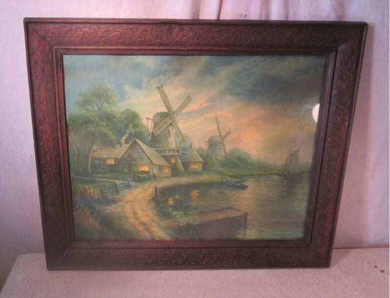 Magnifique cadre photo ancien en bois, 61 x 51 x 50 x 40, Enlèvement ou Envoi, Comme neuf, Bois, Cadre photo standard