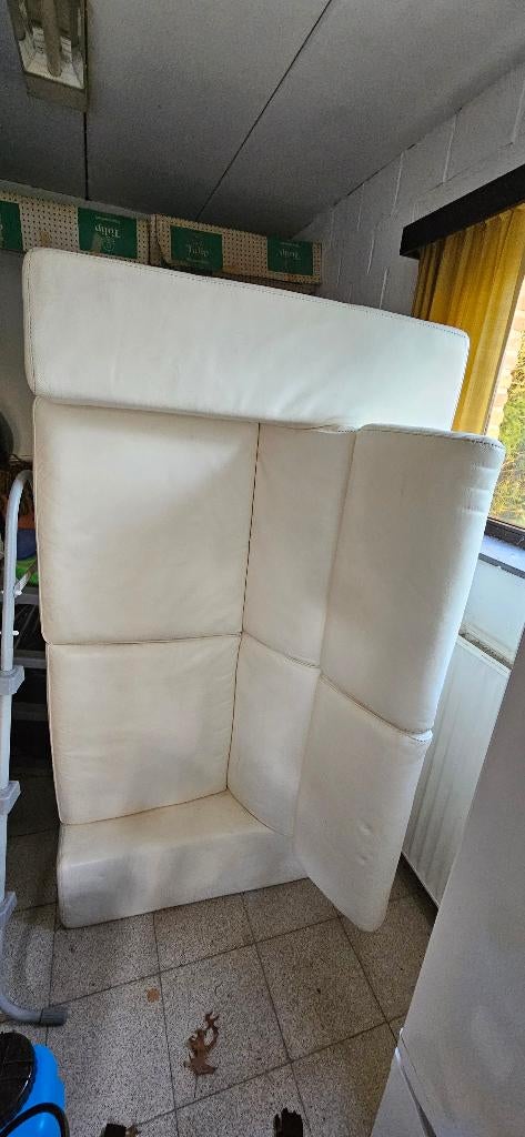Vanille wit 2 pers zetel, Ophalen, Gebruikt, Tweepersoons, Leer