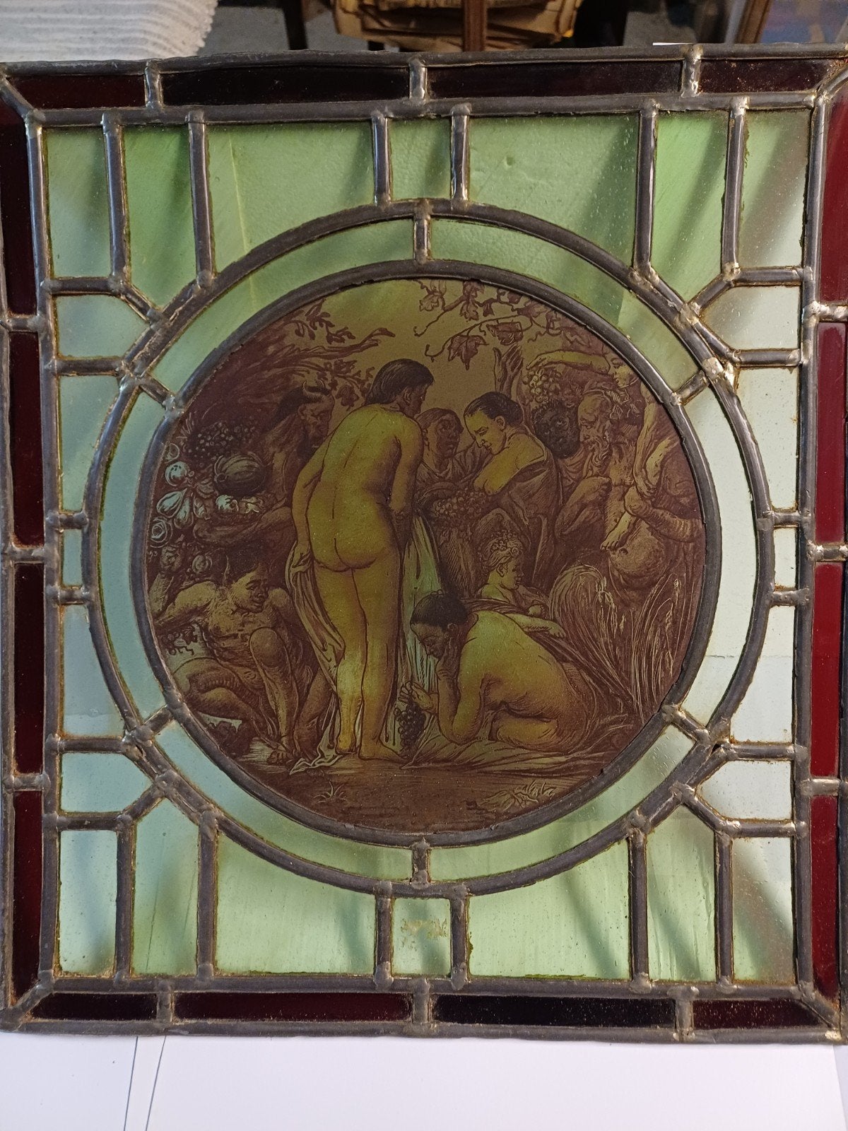 Nu ancien en vitrail, Enlèvement