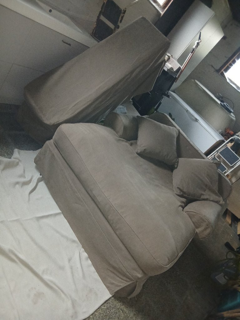 Love Seat MET 1 X ZITBANK EN 2 X POEF, Maison & Meubles, Enlèvement, Comme neuf, Deux personnes, Landelijke stijl