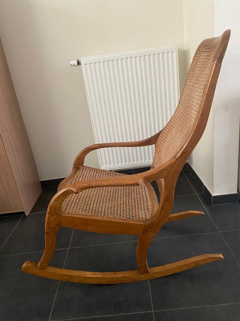 Retro schommelstoel, Huis en Inrichting, Stoelen, Ophalen, Gebruikt, Bruin, Eén