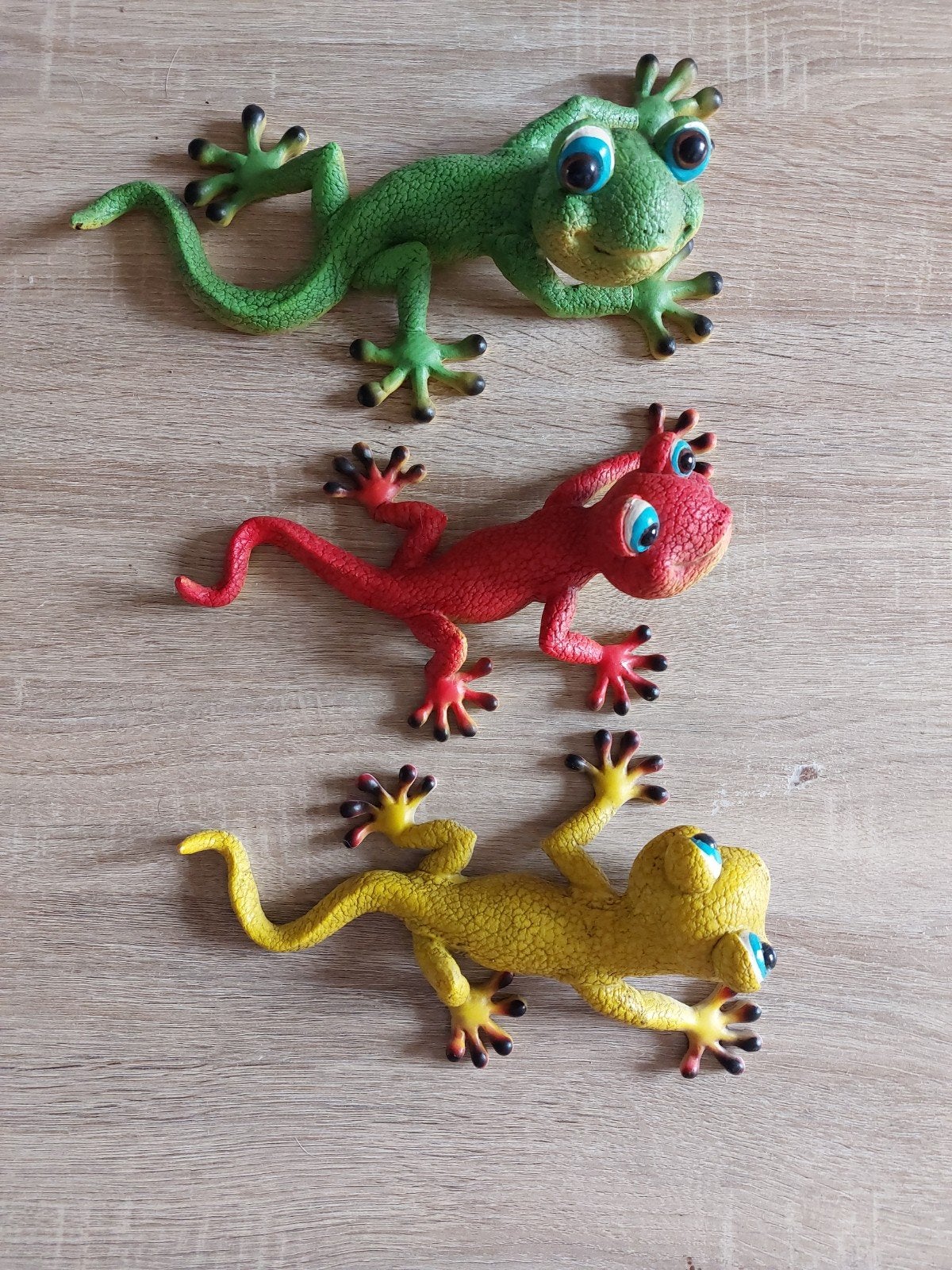 TriTrio de geckos murales en résine (23cm et 30cm), Enlèvement ou Envoi, Comme neuf