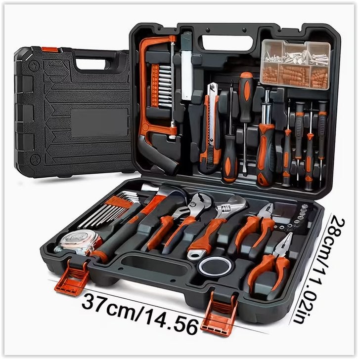 102pièces NOUVEAU Kit d'outils pour la maison avec boîte, Ophalen of Verzenden, Nieuw