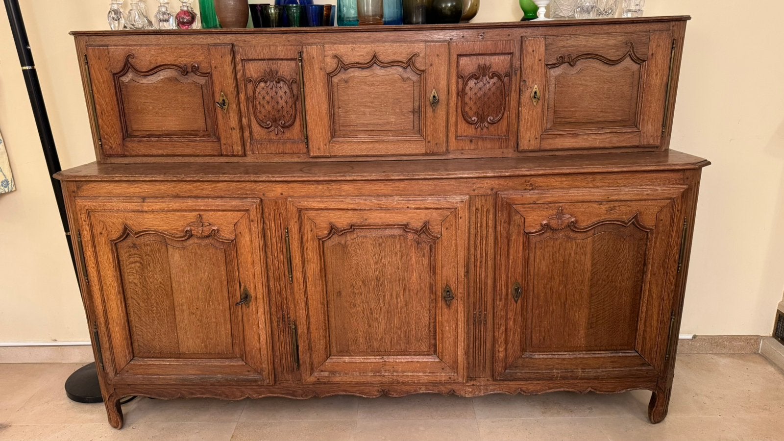 Armoire buffet ancien chêne massif – 240  190 cm (offre?), Maison & Meubles, Armoires | Dressoirs, Utilisé, 150 à 200 cm, 25 à 50 cm