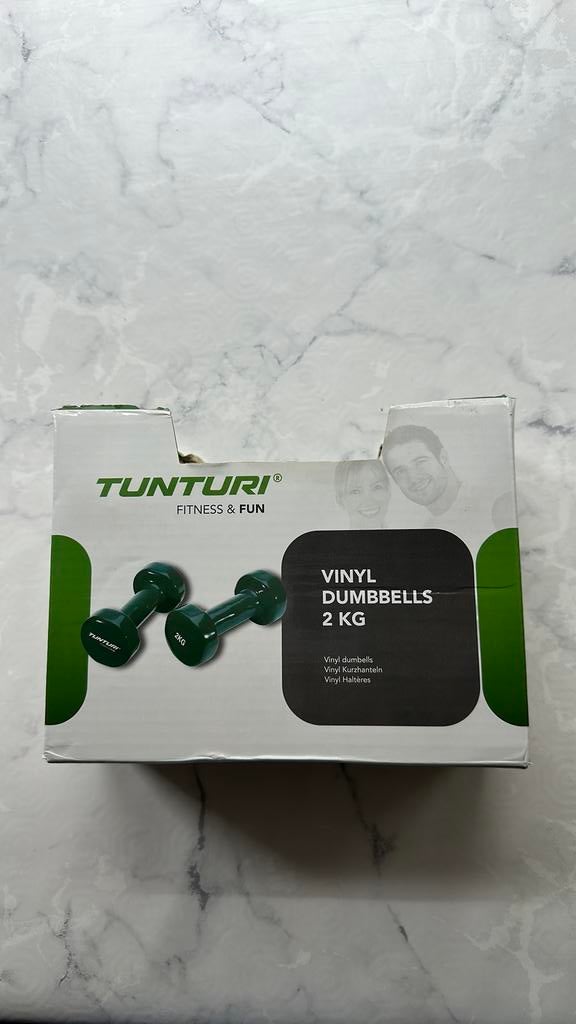 Tunturi - Vinyl Dumbbells 2 kg, Sport en Fitness, Ophalen of Verzenden, Zo goed als nieuw, Armen, Dumbbell