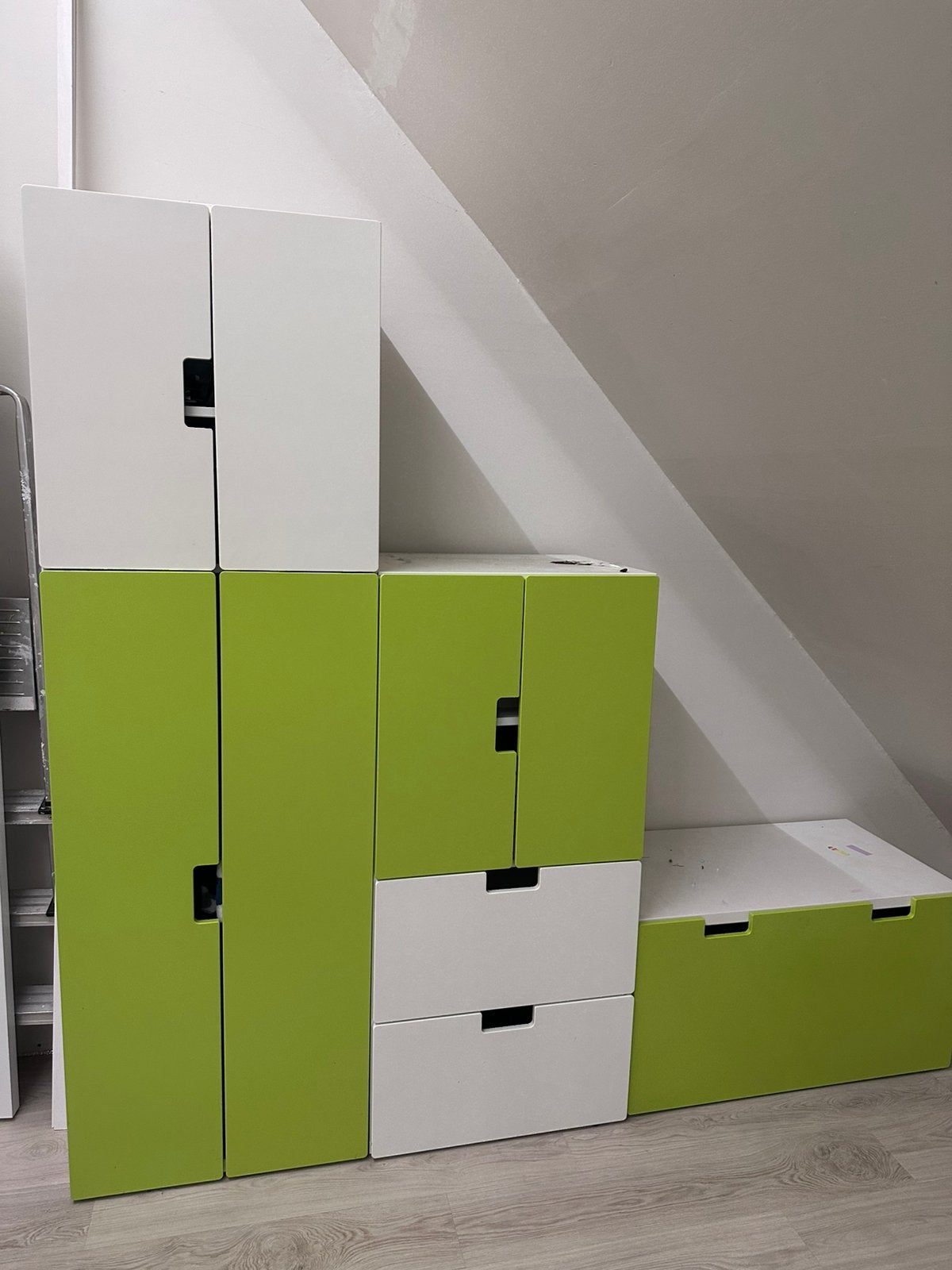 3 ikea stuva kasten kinderkamer groen, Ophalen, Zo goed als nieuw